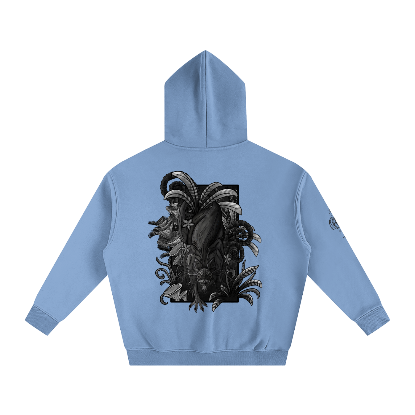 Echo Of The First Beast (BLACK&WHITE) - Lighter Colours ) Oversized Fleece Hoodie