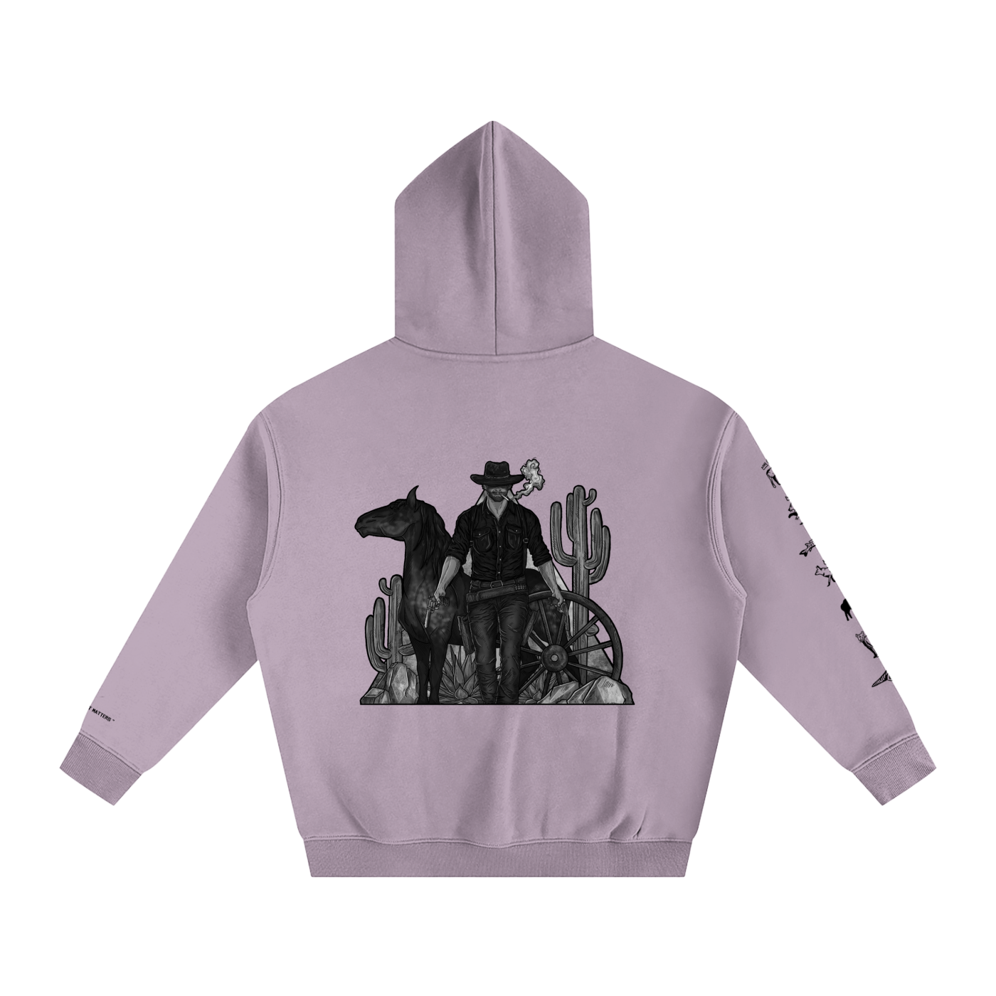 Forever Outlawed - B&W ( Lighter ) Oversize Fleeced Hoodie