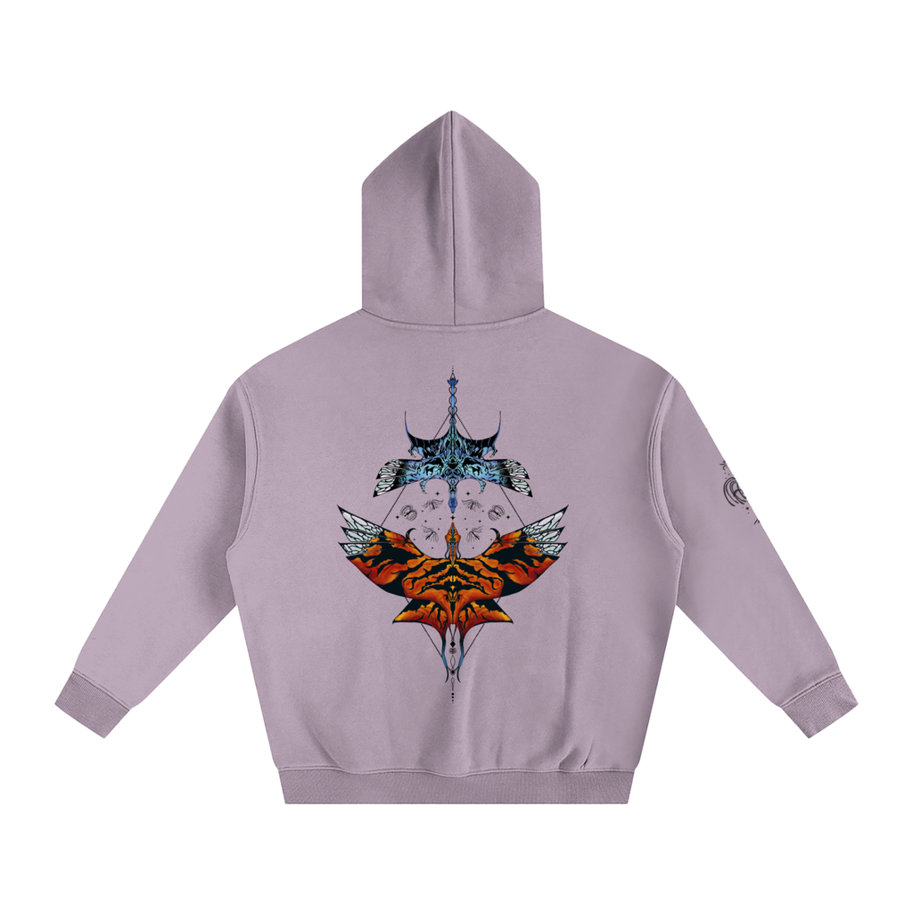Aerial Convergence - lighter colours ) Oversized Fleece Hoodie