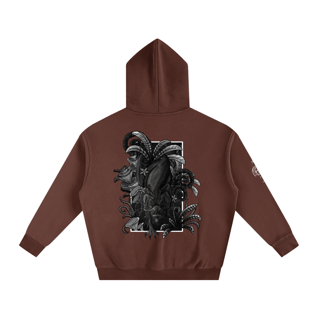 Echo Of The First Beast (BLACK&WHITE) - Darker Colours ) Oversized Fleece Hoodie