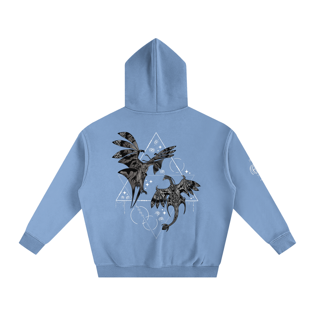 Wings Of The First Bond (BLACK&WHITE) - Darker Colours ) Oversized Fleece Hoodie