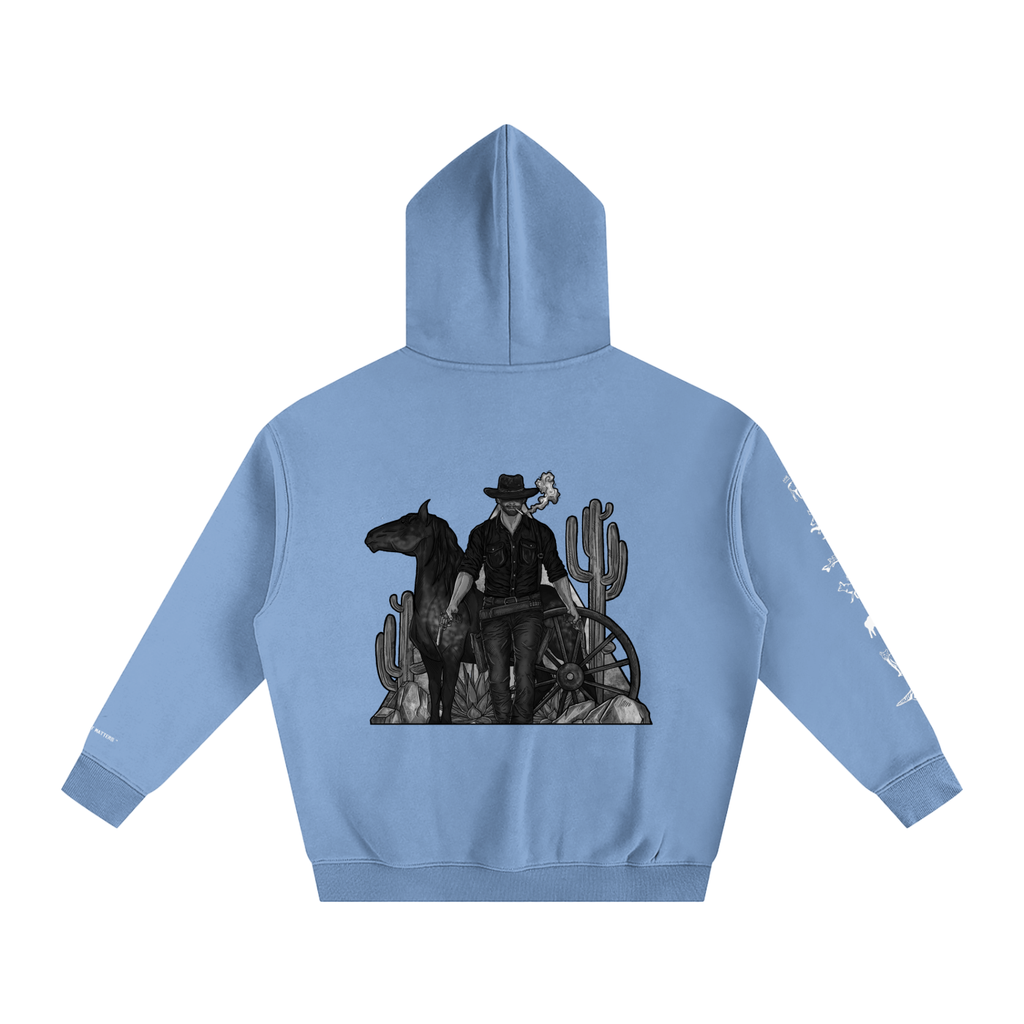Forever Outlawed - B&W ( Darker ) Oversize Fleeced Hoodie