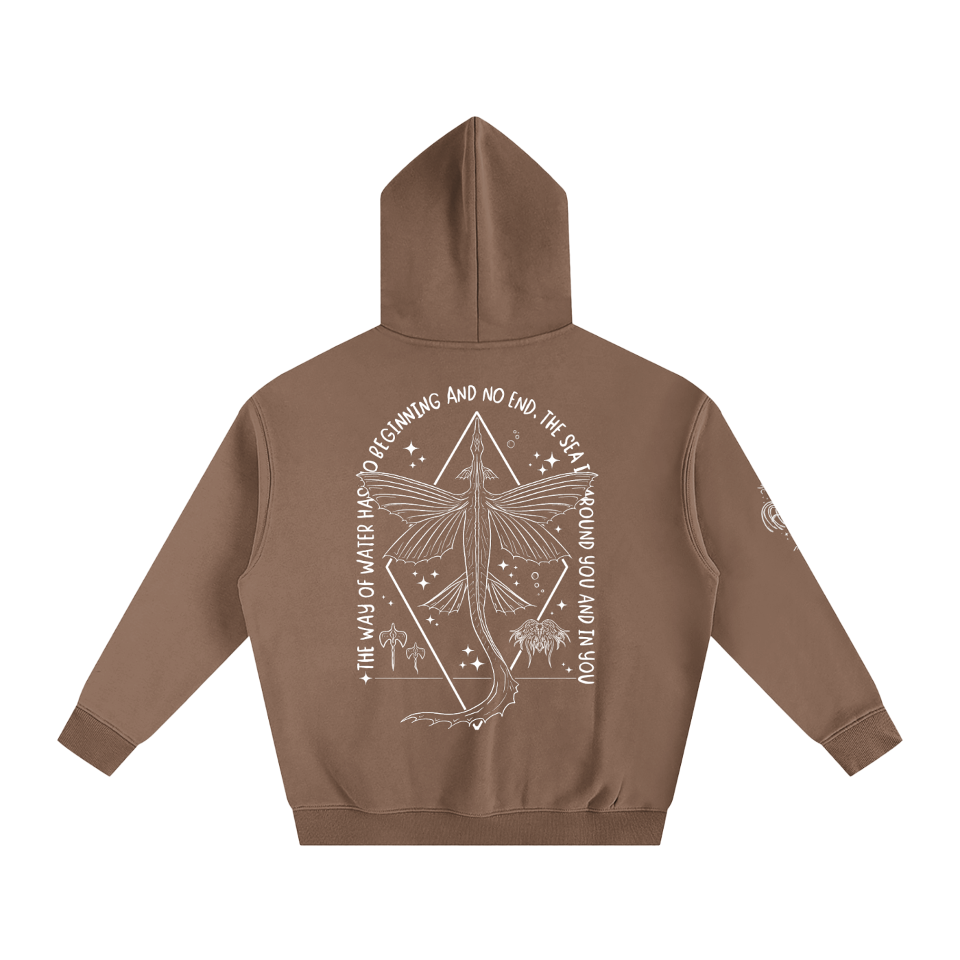 Ocean Wings - Darker Colours ) Oversized Fleece Hoodie