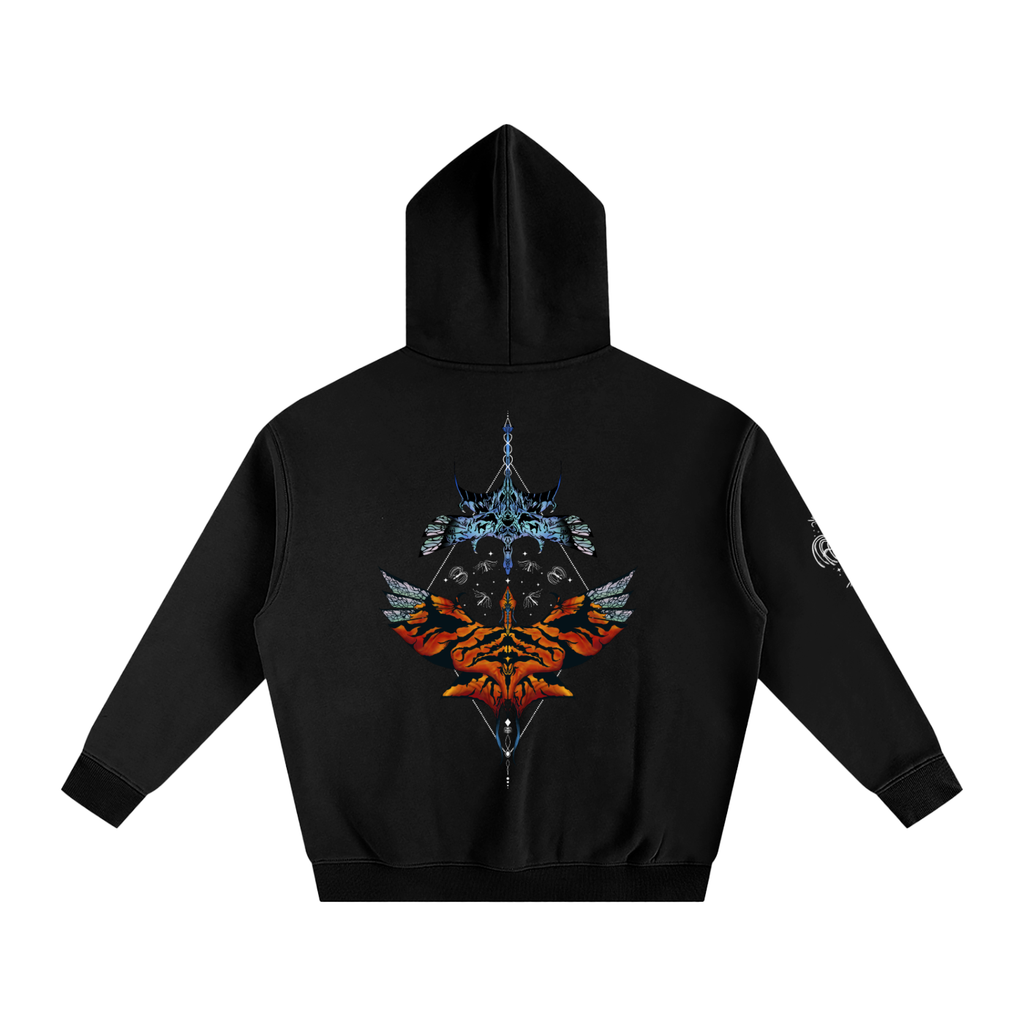 Aerial Convergence - darker colours ) Oversized Fleece Hoodie