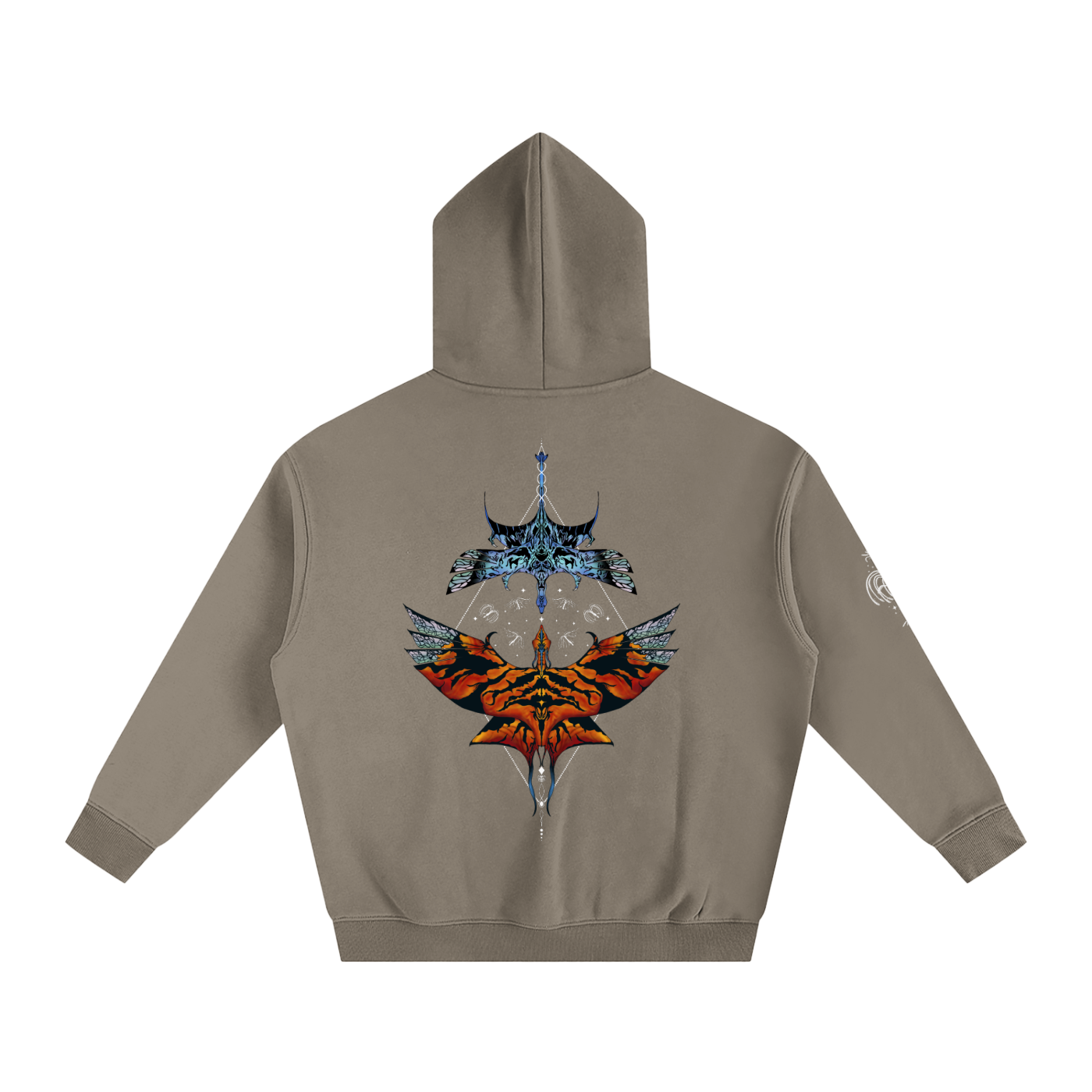 Aerial Convergence - darker colours ) Oversized Fleece Hoodie