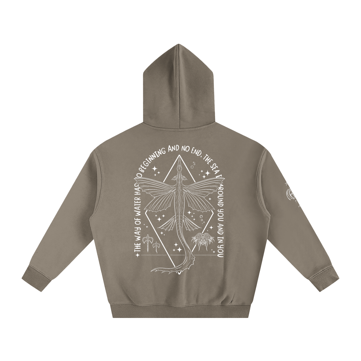 Ocean Wings - Darker Colours ) Oversized Fleece Hoodie