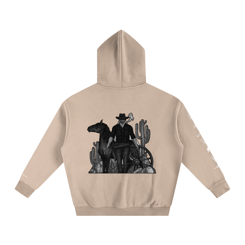 Forever Outlawed - B&W ( Darker ) Oversize Fleeced Hoodie