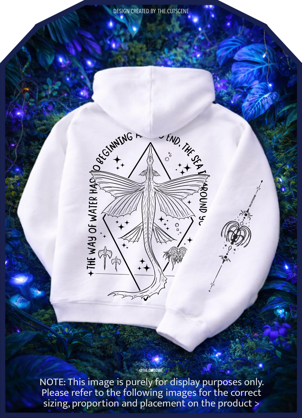 Ocean Wings - Lighter Colours ) Oversized Fleece Hoodie