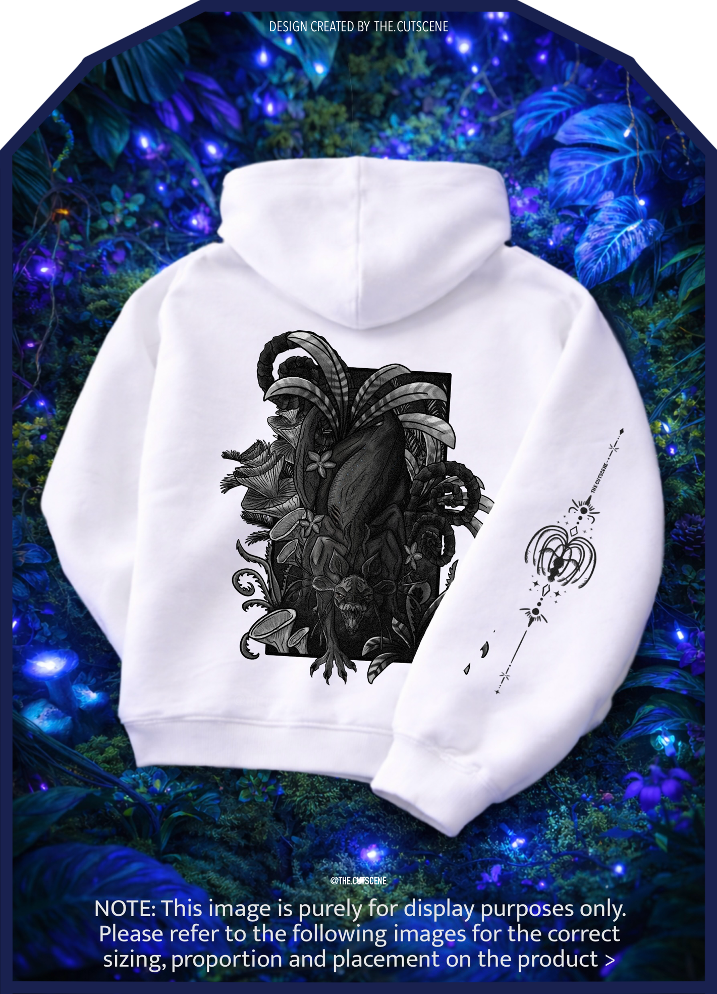 Echo Of The First Beast (BLACK&WHITE) - Lighter Colours ) Oversized Fleece Hoodie
