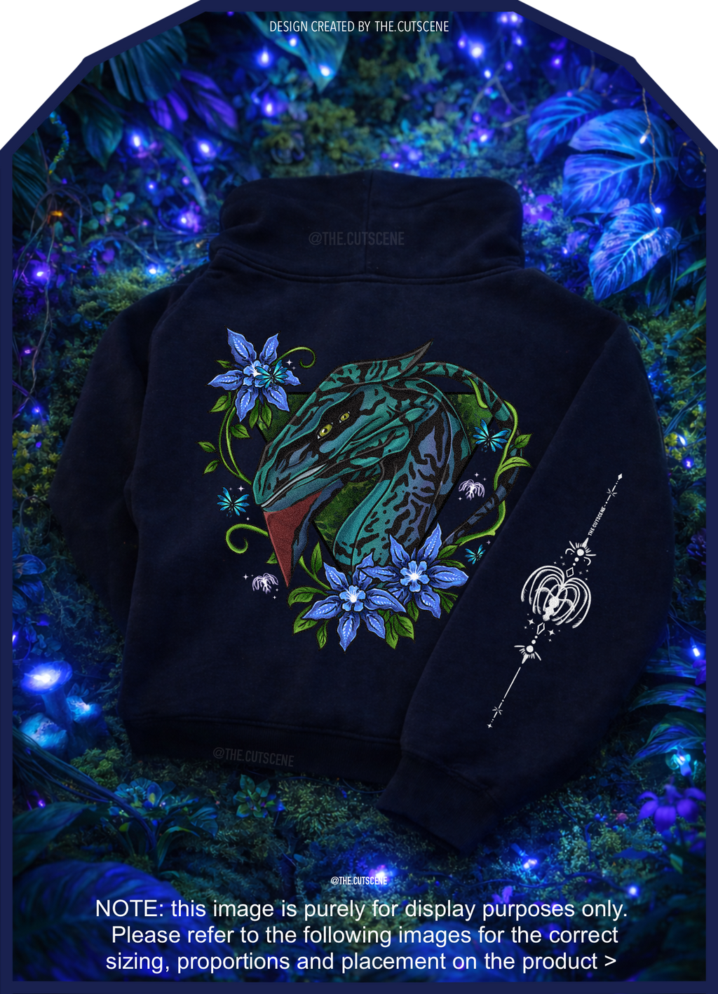 Spirit of the banshee - ( blue ) - oversized fleece hoodie