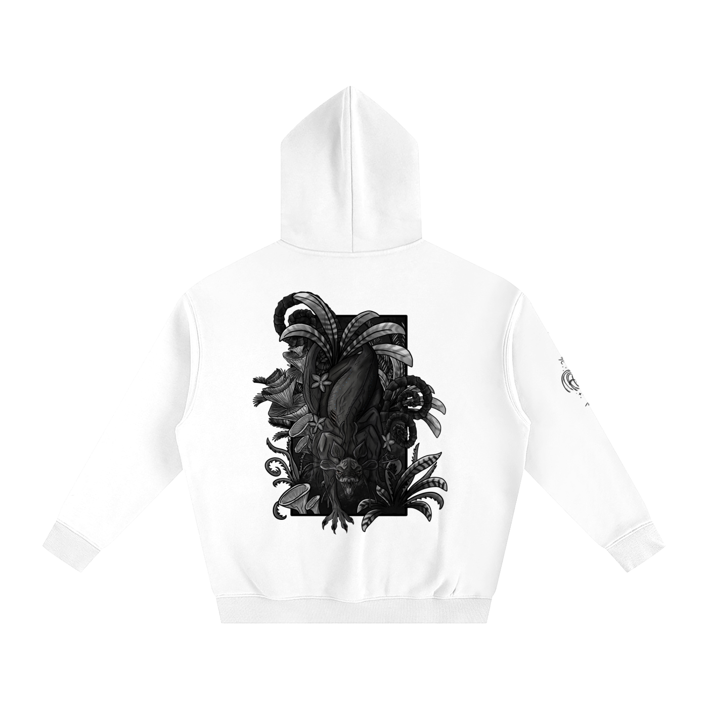 Echo Of The First Beast (BLACK&WHITE) - Lighter Colours ) Oversized Fleece Hoodie