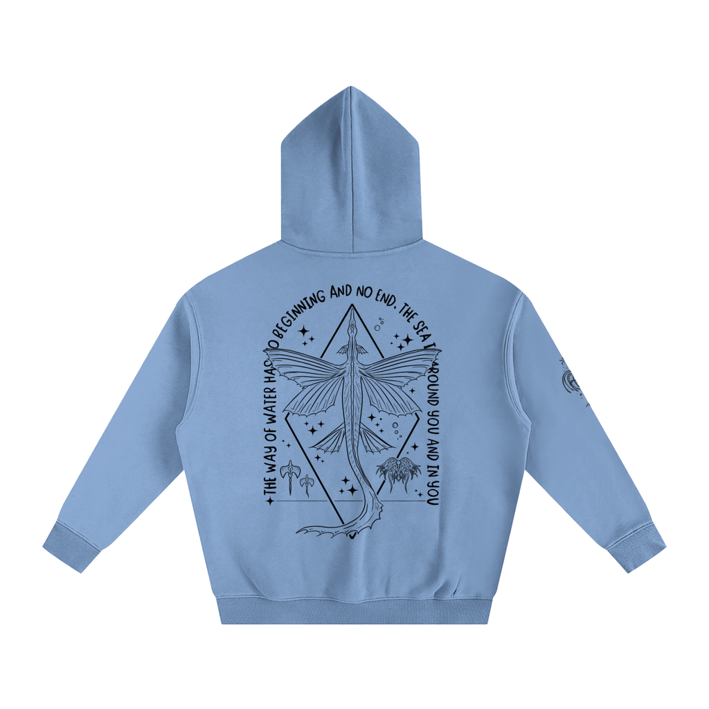 Ocean Wings - Lighter Colours ) Oversized Fleece Hoodie
