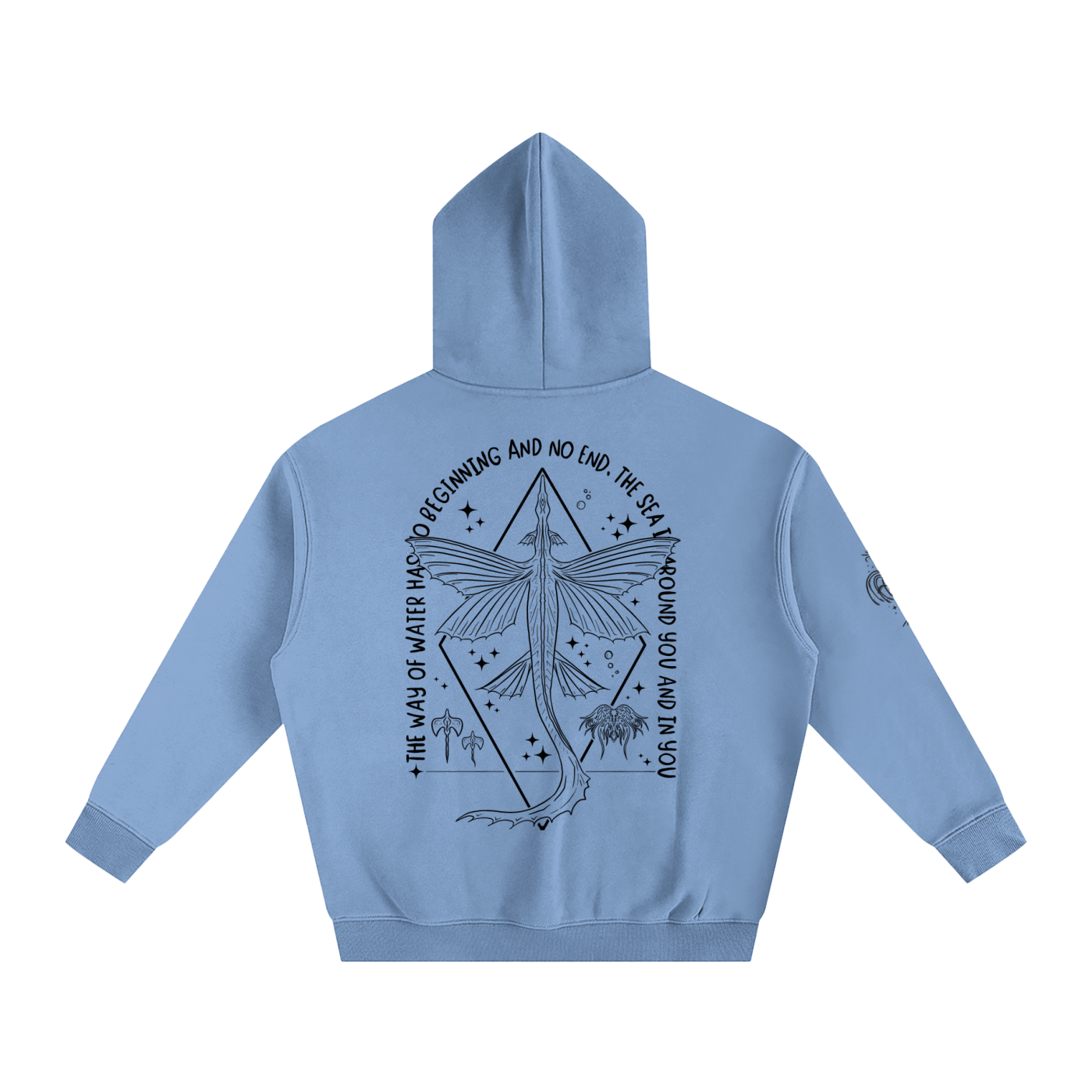 Ocean Wings - Lighter Colours ) Oversized Fleece Hoodie