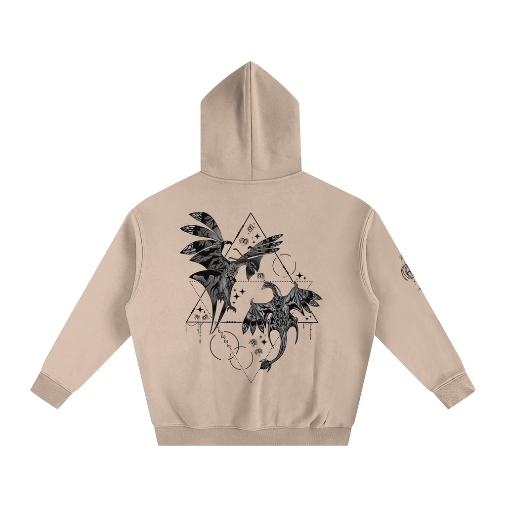 Wings Of The First Bond (BLACK&WHITE) - Lighter Colours ) Oversized Fleece Hoodie