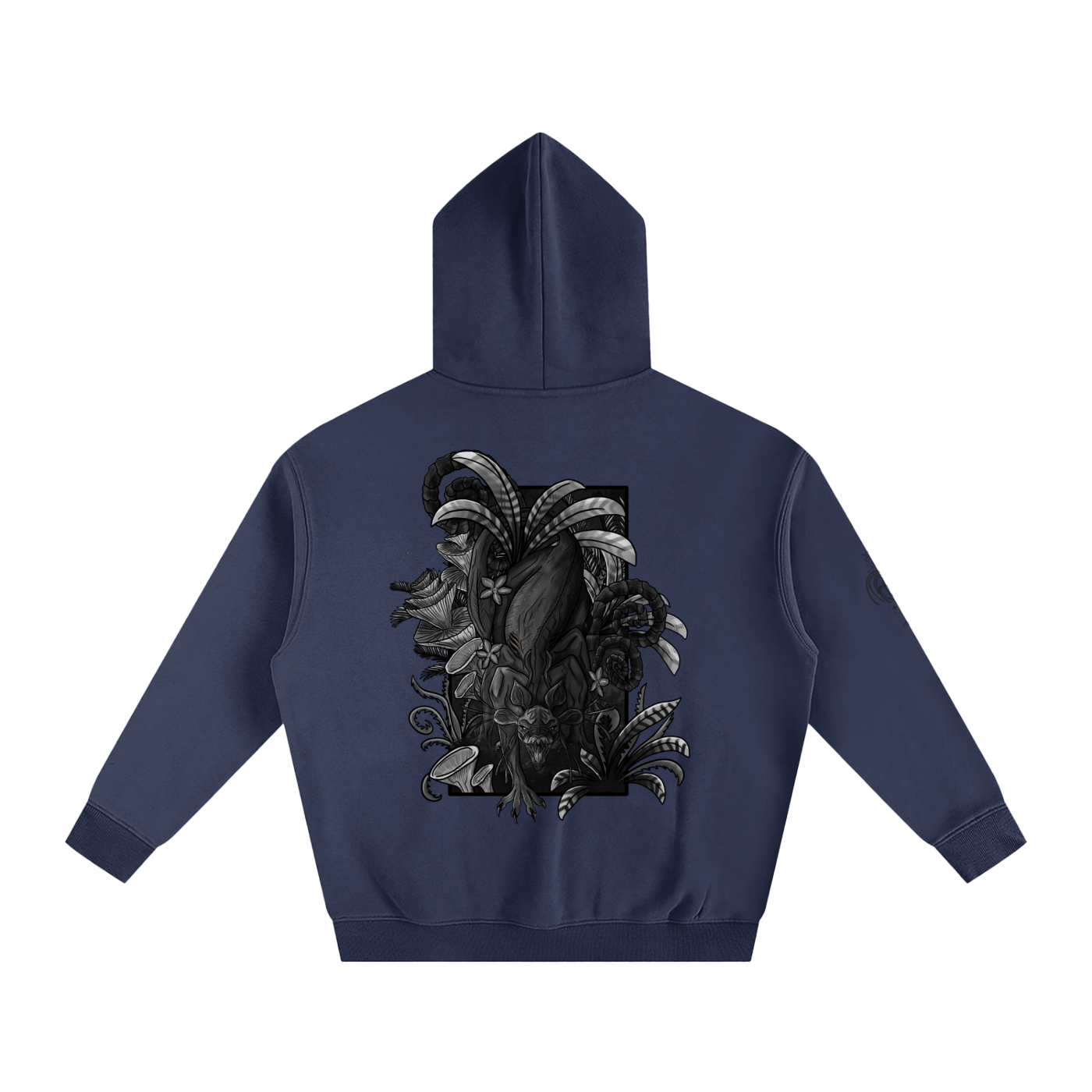 Echo Of The First Beast (BLACK&WHITE) - Lighter Colours ) Oversized Fleece Hoodie
