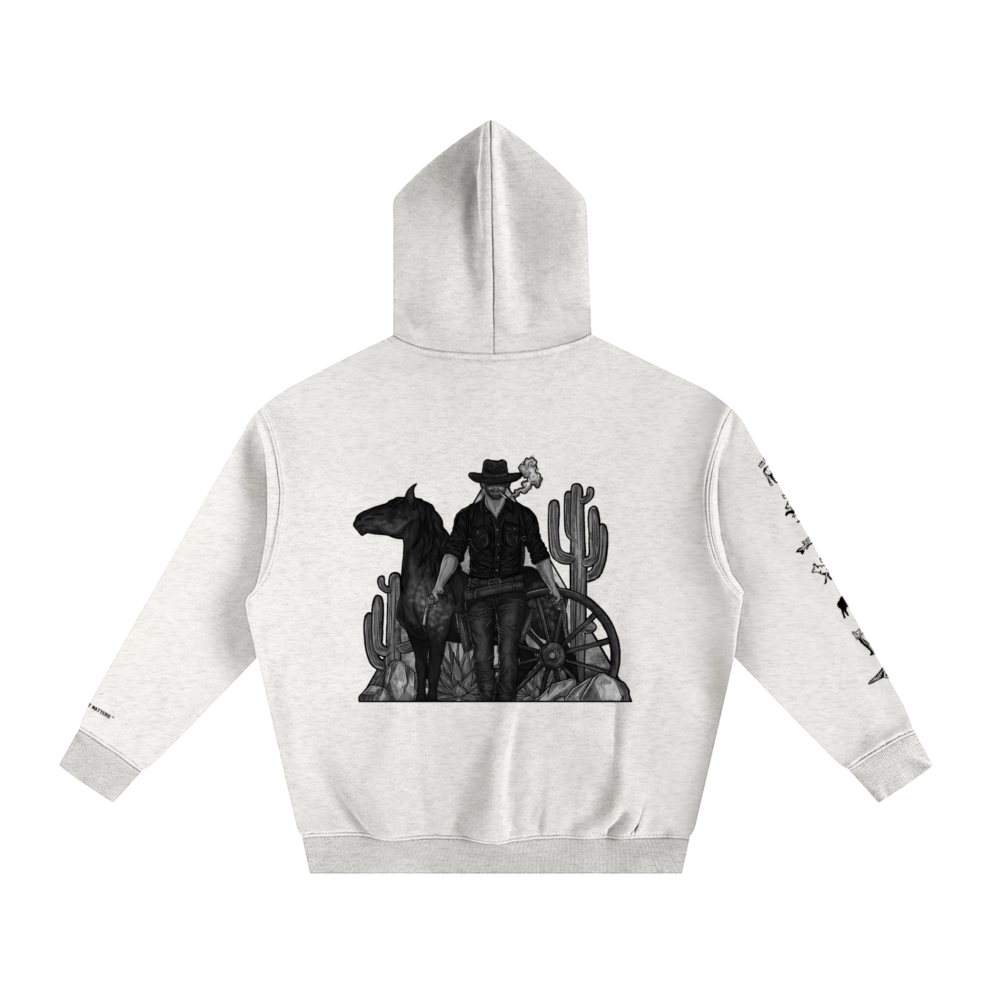 Forever Outlawed - B&W ( Lighter ) Oversize Fleeced Hoodie