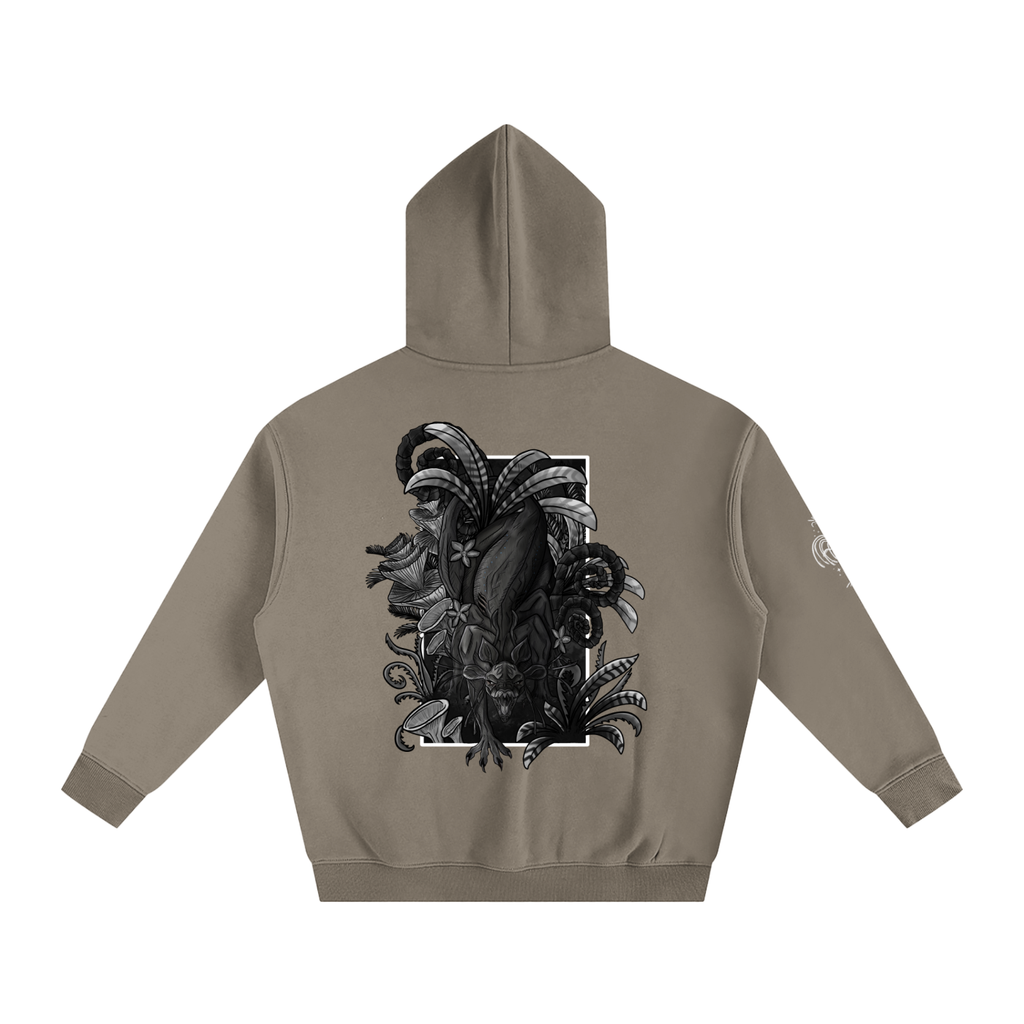 Echo Of The First Beast (BLACK&WHITE) - Darker Colours ) Oversized Fleece Hoodie