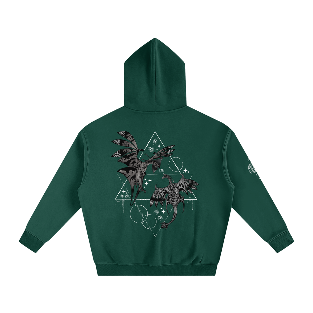 Wings Of The First Bond (BLACK&WHITE) - Darker Colours ) Oversized Fleece Hoodie