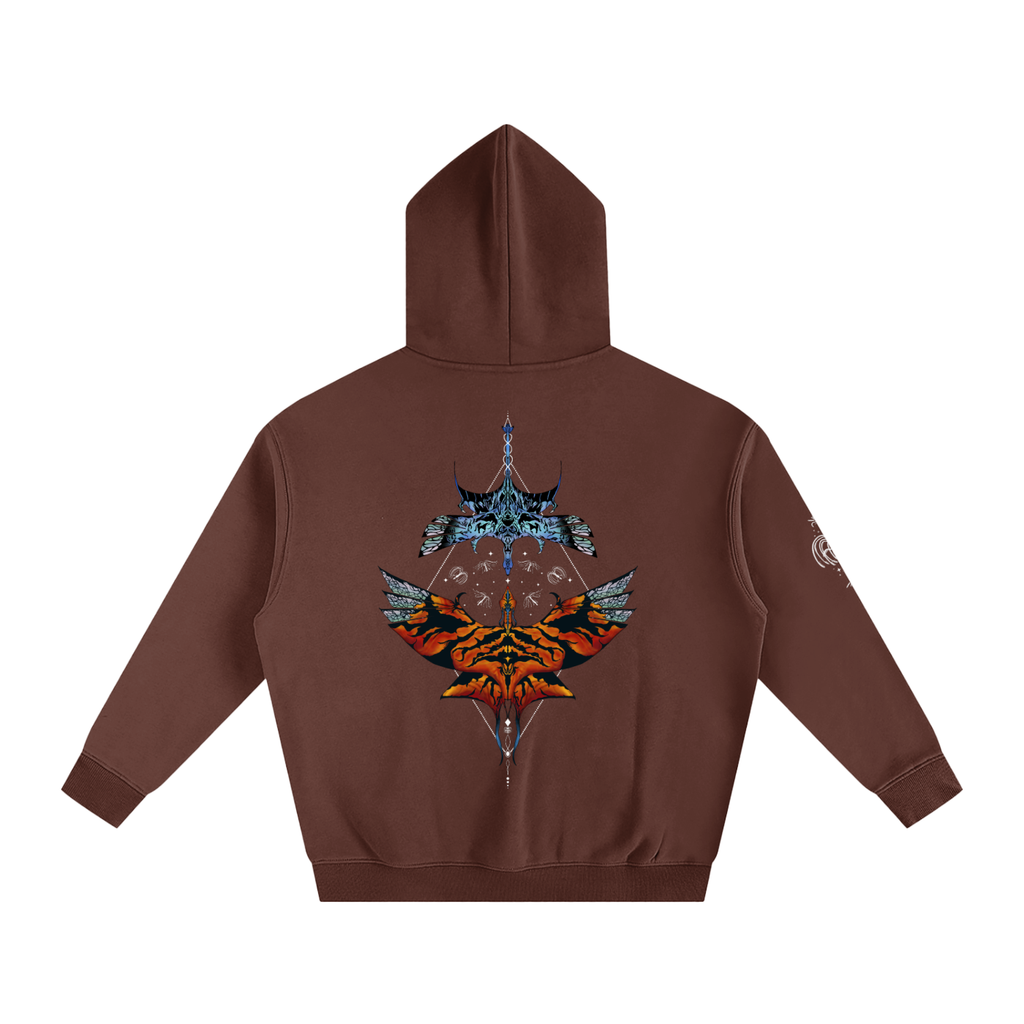 Aerial Convergence - darker colours ) Oversized Fleece Hoodie