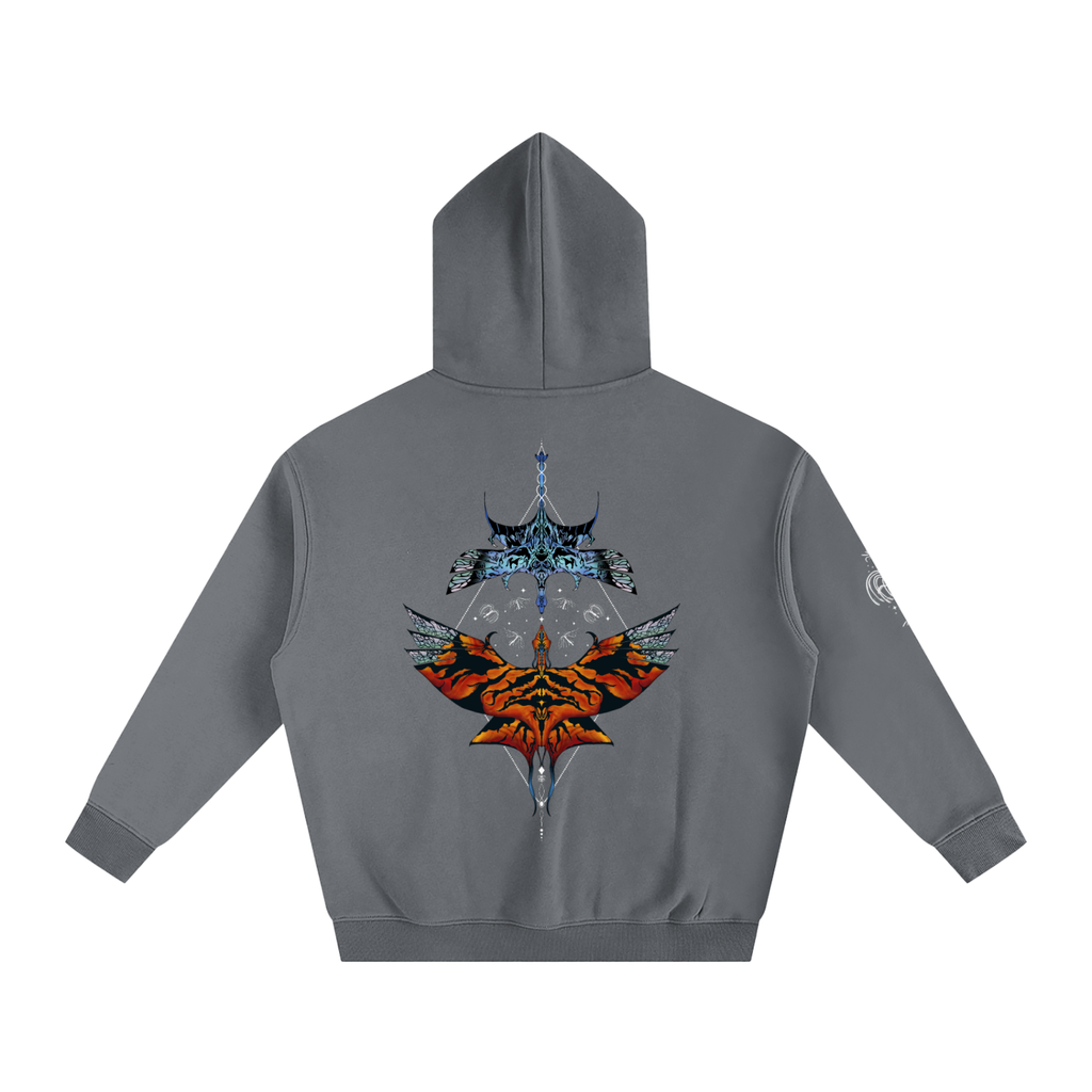 Aerial Convergence - darker colours ) Oversized Fleece Hoodie