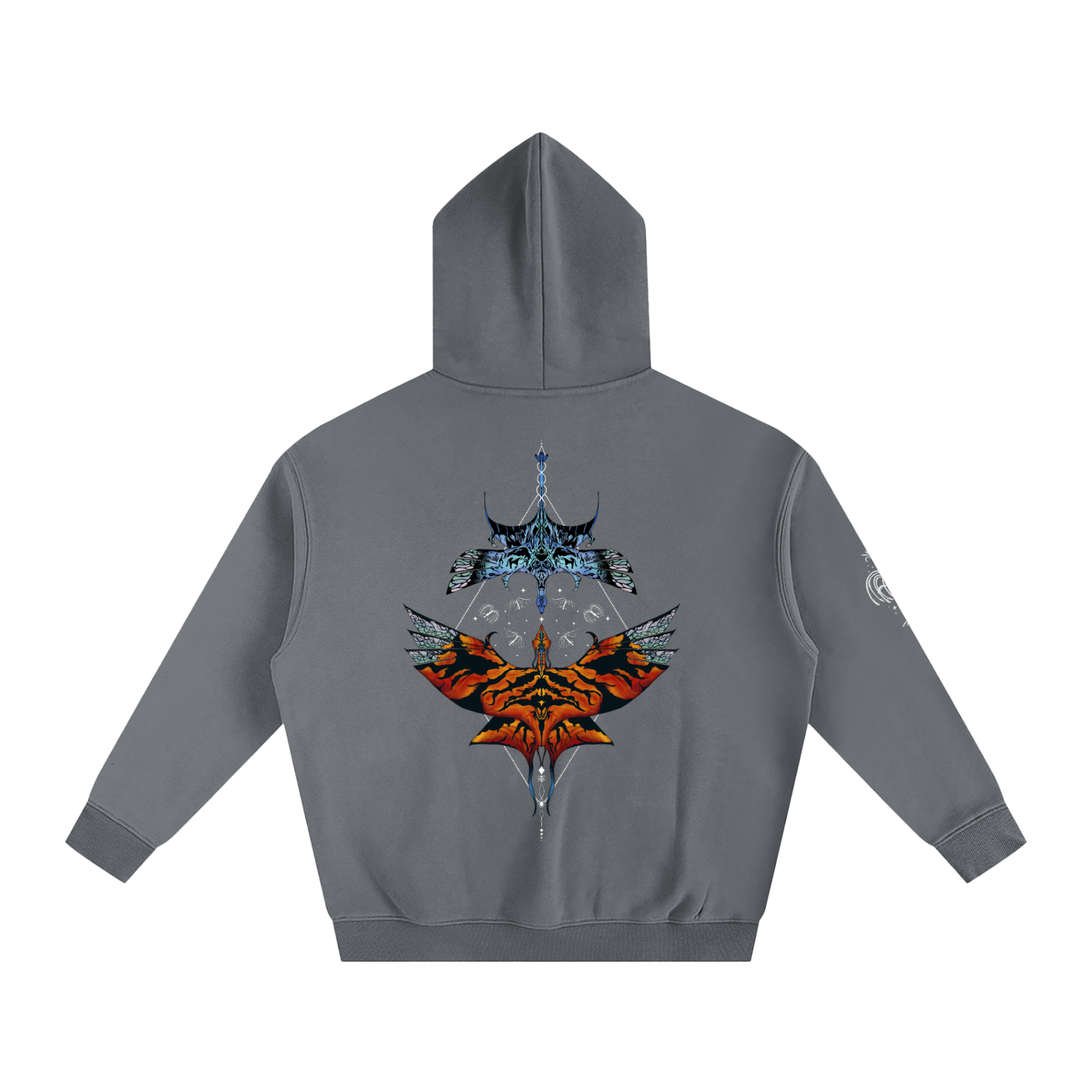 Aerial Convergence - darker colours ) Oversized Fleece Hoodie