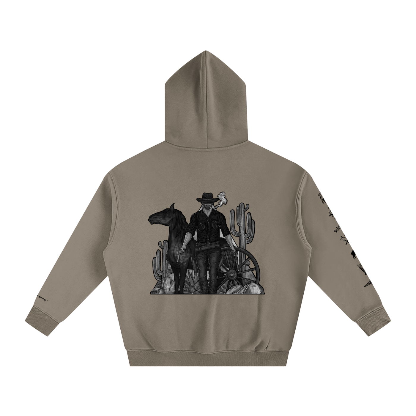 Forever Outlawed - B&W ( Lighter ) Oversize Fleeced Hoodie