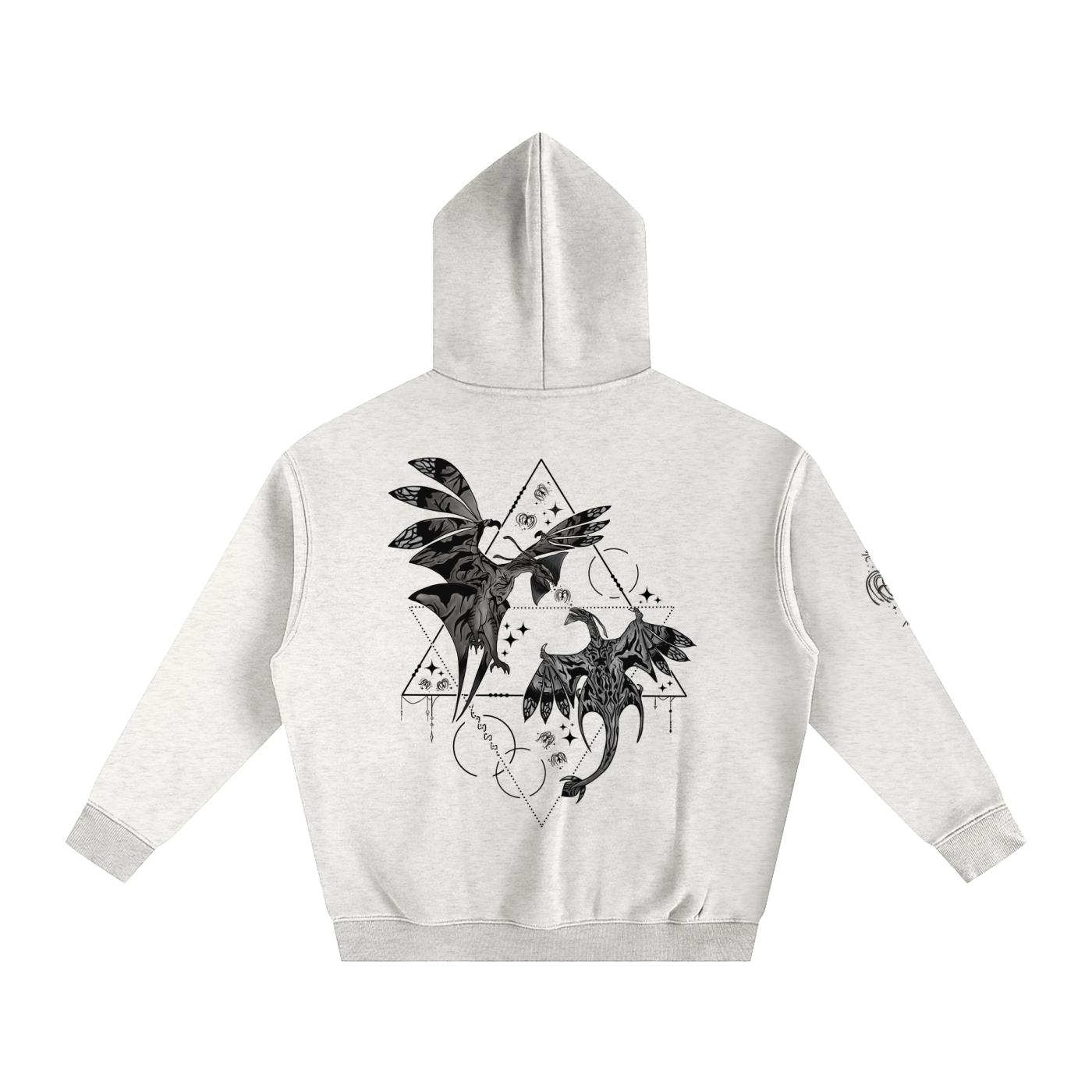 Wings Of The First Bond (BLACK&WHITE) - Lighter Colours ) Oversized Fleece Hoodie