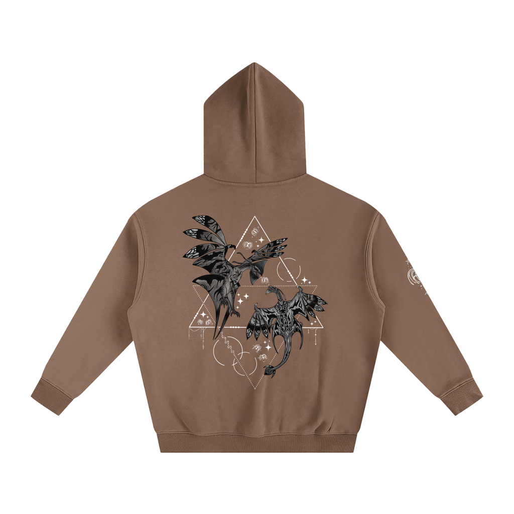 Wings Of The First Bond (BLACK&WHITE) - Darker Colours ) Oversized Fleece Hoodie