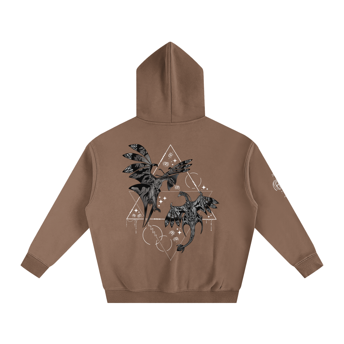 Wings Of The First Bond (BLACK&WHITE) - Darker Colours ) Oversized Fleece Hoodie