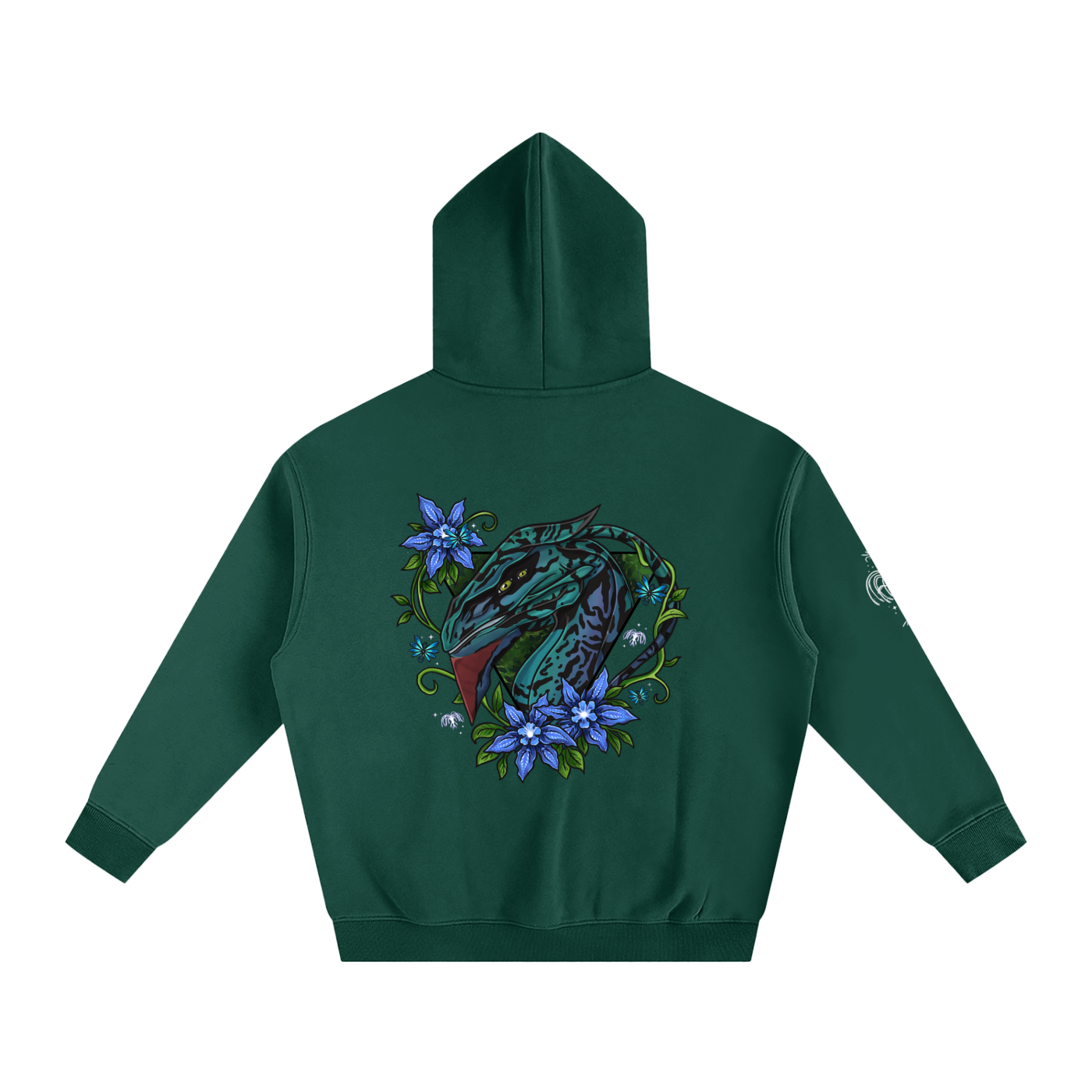 Spirit of the banshee - ( blue ) - oversized fleece hoodie
