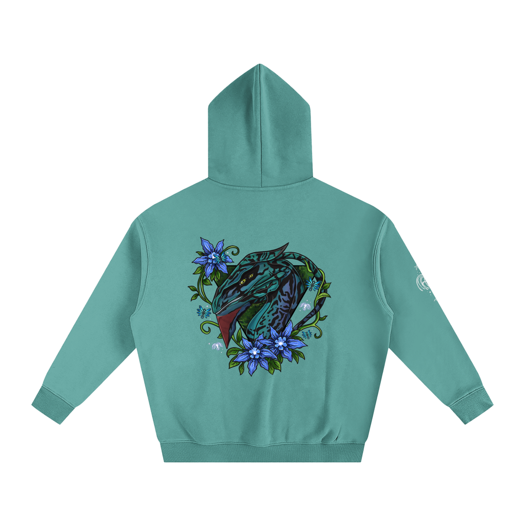 Spirit of the banshee - ( blue ) - oversized fleece hoodie