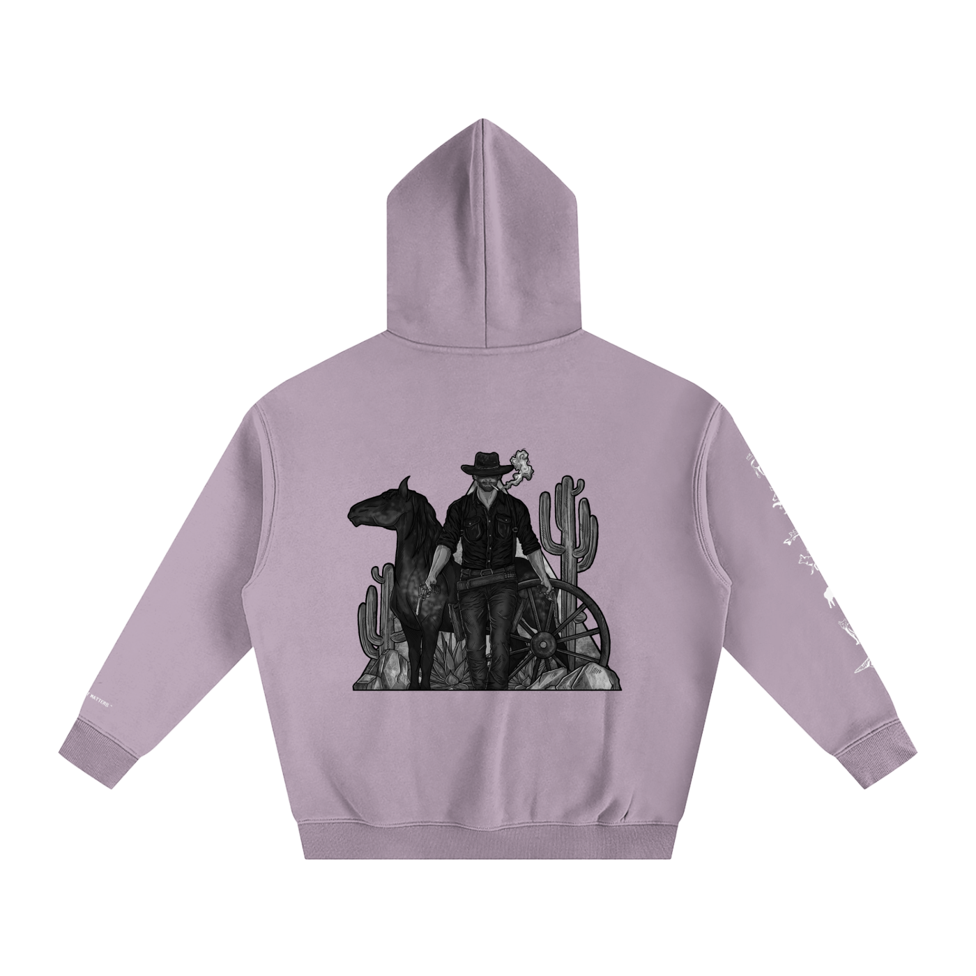 Forever Outlawed - B&W ( Darker ) Oversize Fleeced Hoodie