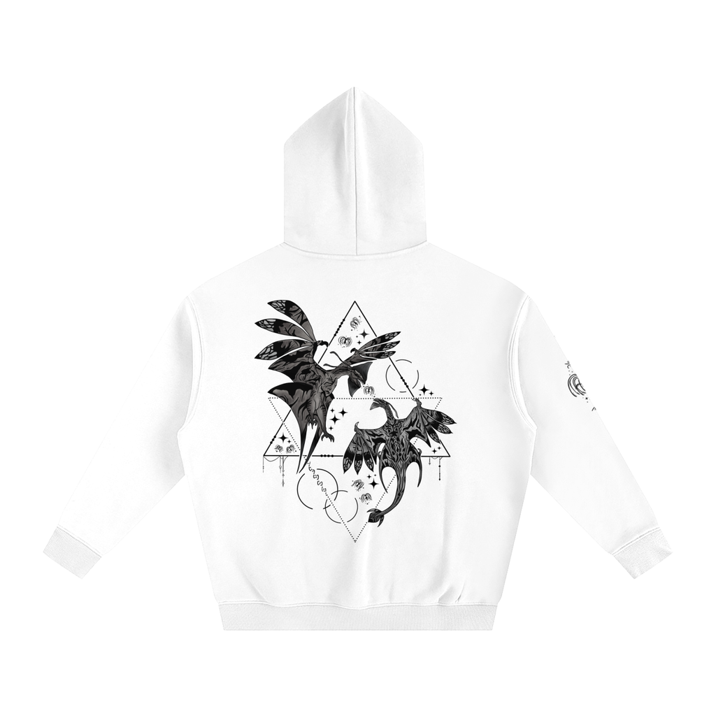 Wings Of The First Bond (BLACK&WHITE) - Lighter Colours ) Oversized Fleece Hoodie