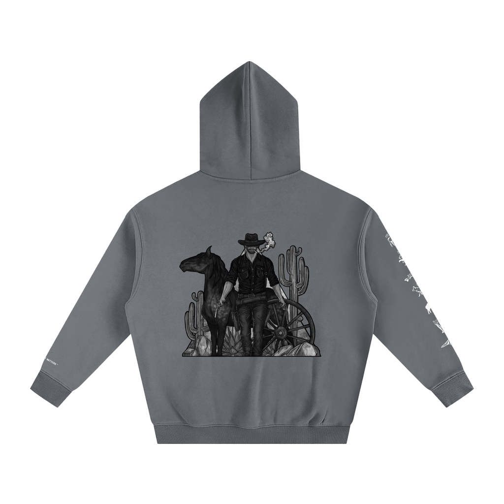 Forever Outlawed - B&W ( Darker ) Oversize Fleeced Hoodie
