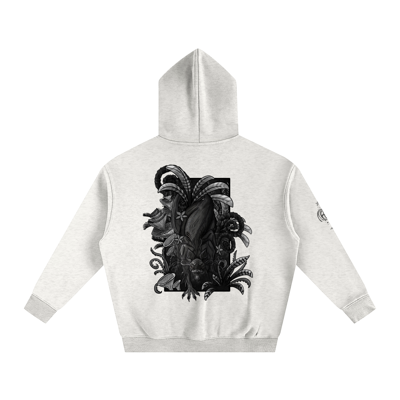Echo Of The First Beast (BLACK&WHITE) - Lighter Colours ) Oversized Fleece Hoodie