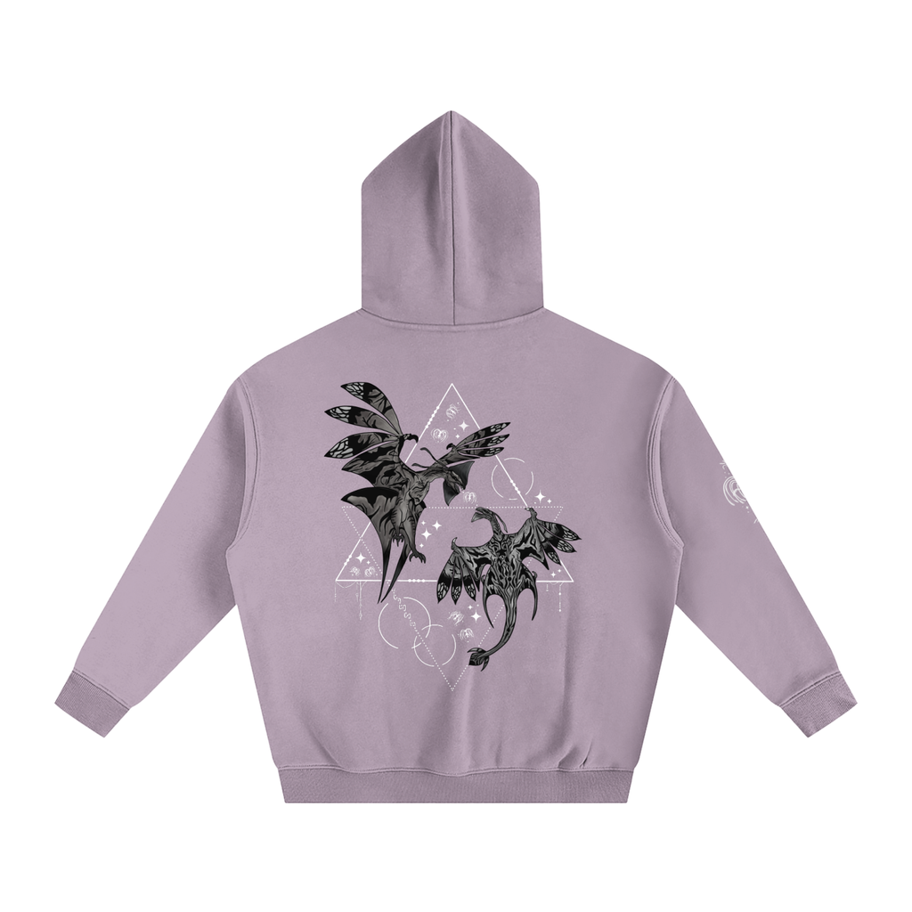 Wings Of The First Bond (BLACK&WHITE) - Darker Colours ) Oversized Fleece Hoodie