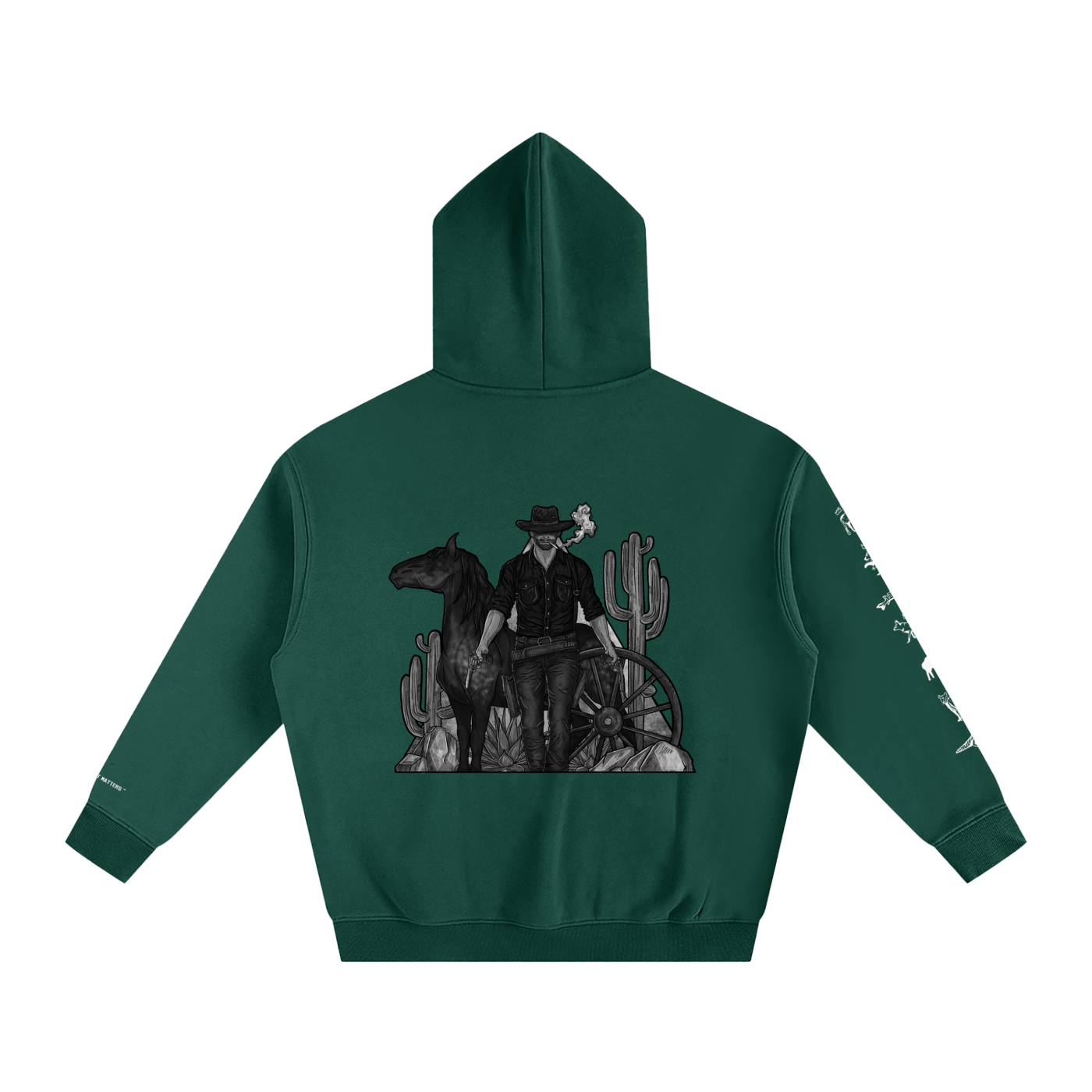 Forever Outlawed - B&W ( Darker ) Oversize Fleeced Hoodie