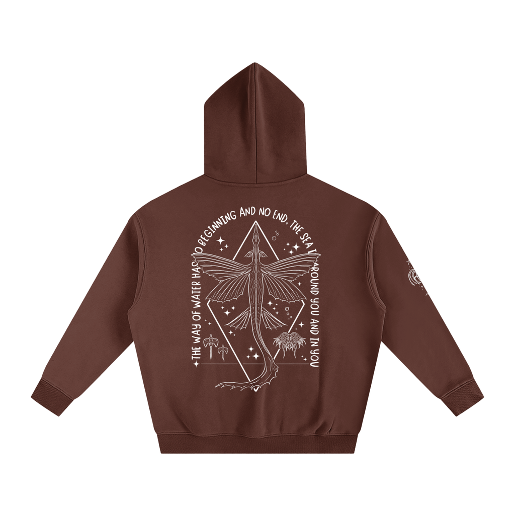 Ocean Wings - Darker Colours ) Oversized Fleece Hoodie