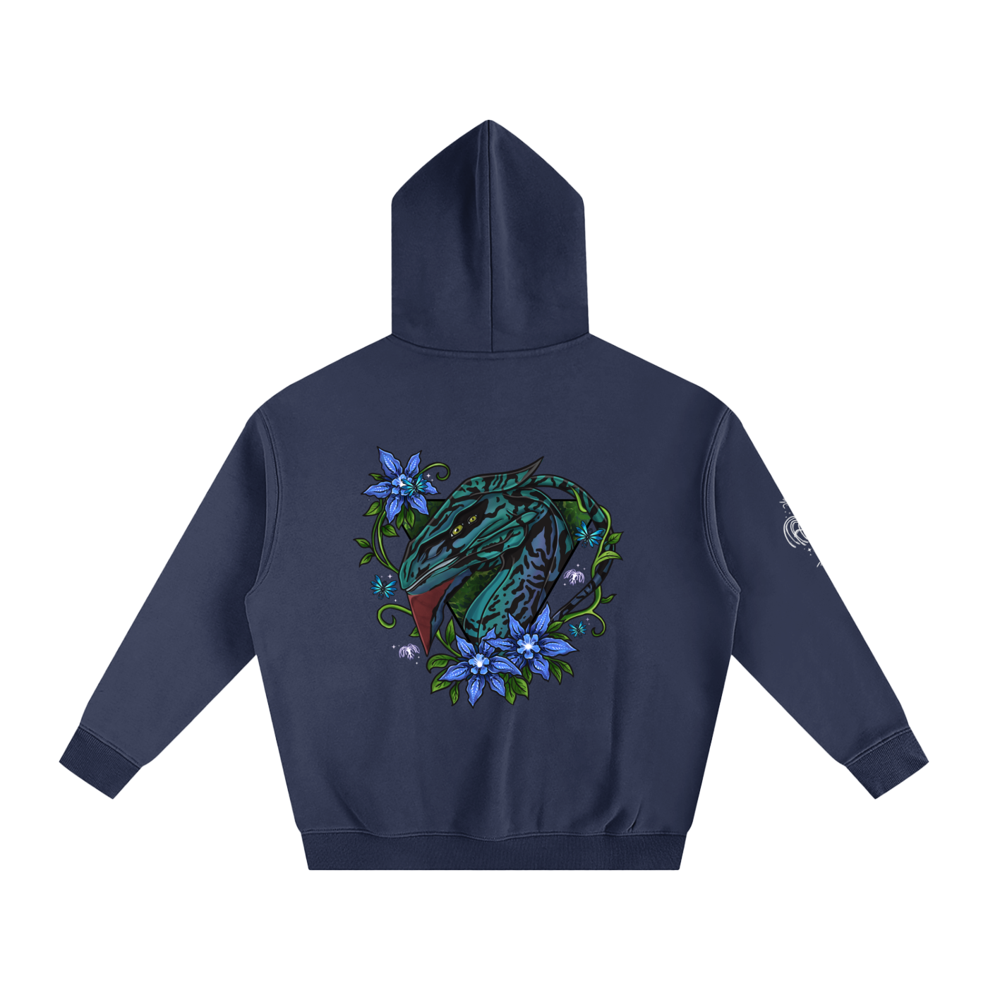 Spirit of the banshee - ( blue ) - oversized fleece hoodie