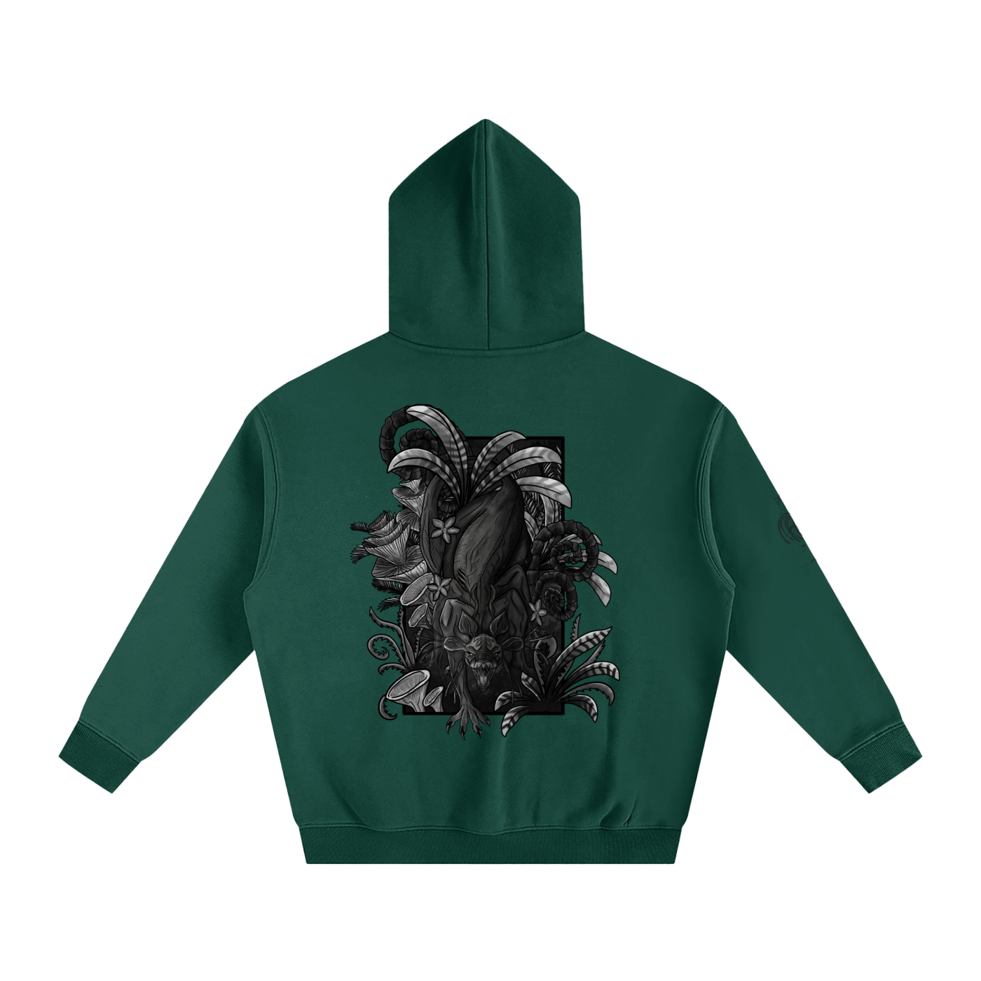 Echo Of The First Beast (BLACK&WHITE) - Lighter Colours ) Oversized Fleece Hoodie