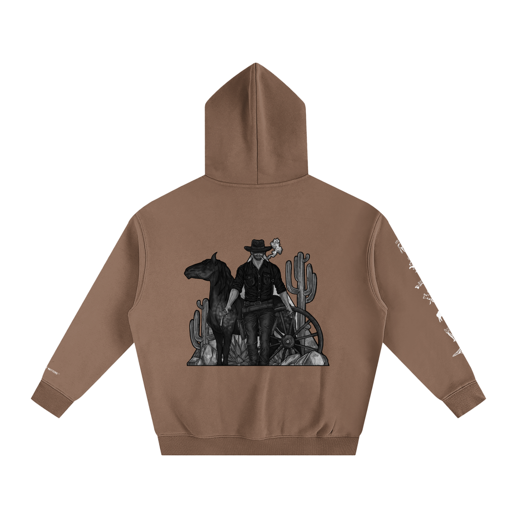 Forever Outlawed - B&W ( Darker ) Oversize Fleeced Hoodie