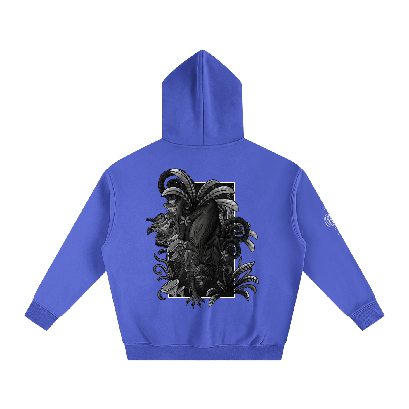 Echo Of The First Beast (BLACK&WHITE) - Darker Colours ) Oversized Fleece Hoodie