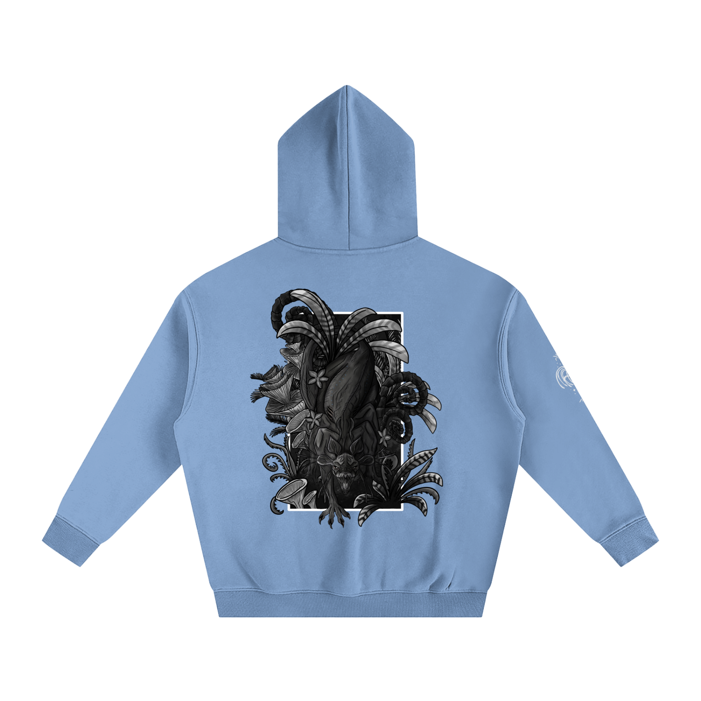 Echo Of The First Beast (BLACK&WHITE) - Darker Colours ) Oversized Fleece Hoodie