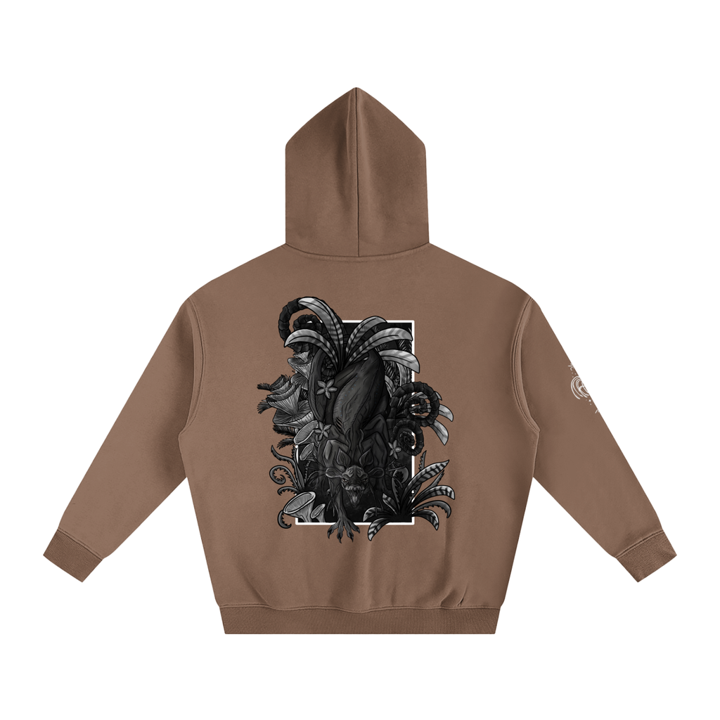 Echo Of The First Beast (BLACK&WHITE) - Darker Colours ) Oversized Fleece Hoodie