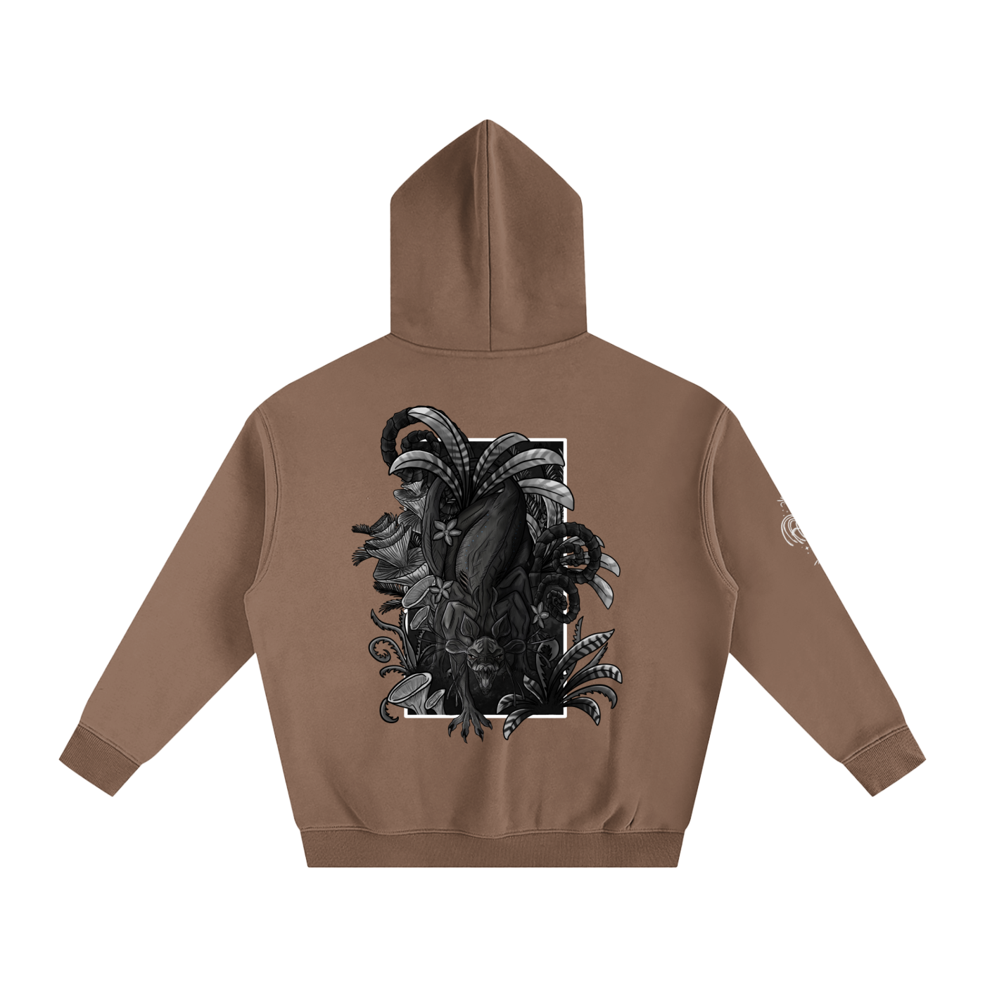 Echo Of The First Beast (BLACK&WHITE) - Darker Colours ) Oversized Fleece Hoodie