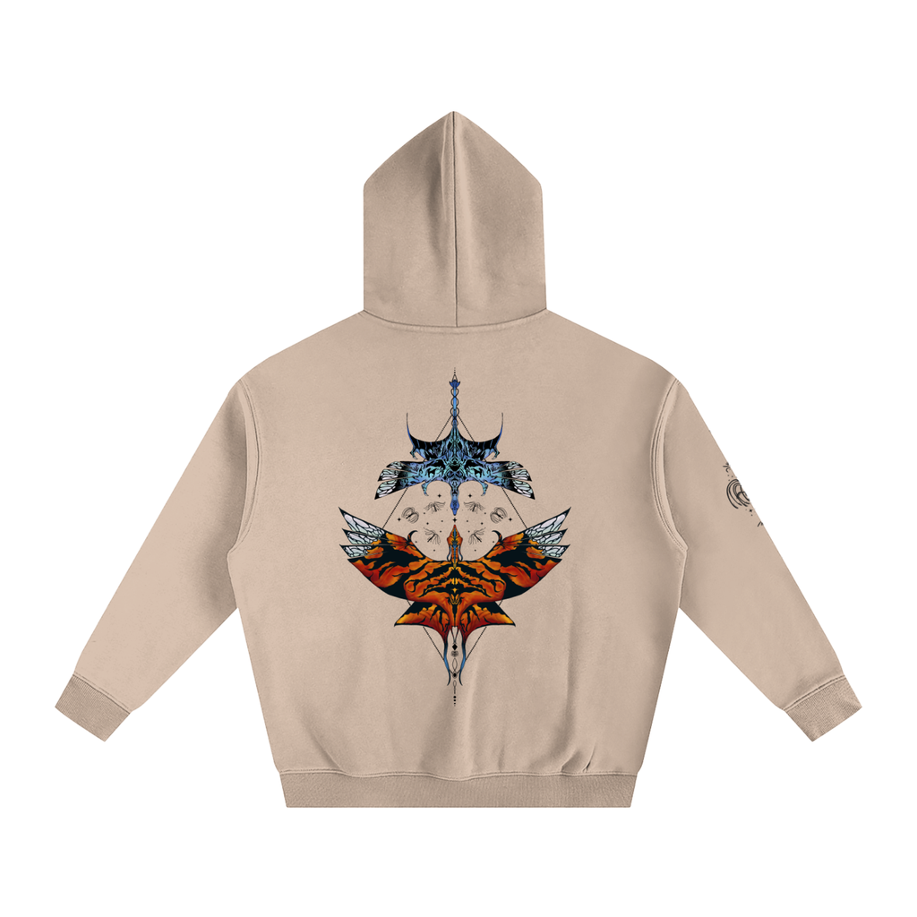 Aerial Convergence - lighter colours ) Oversized Fleece Hoodie